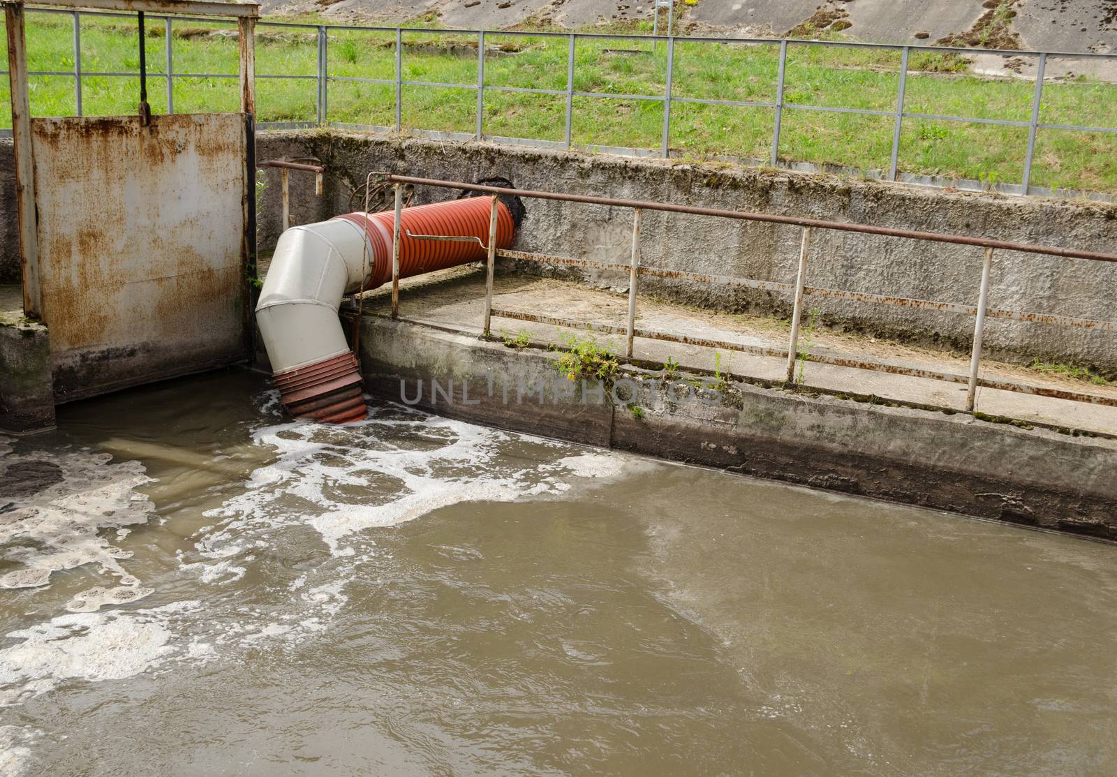 city sewage waste water and garbage flow pipe tube by sauletas