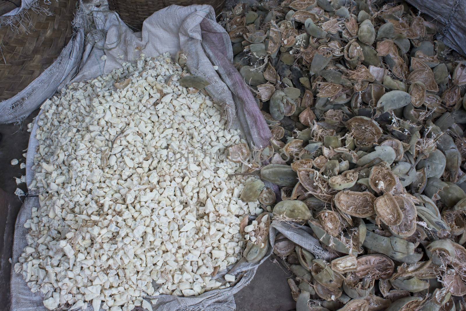 Baobab fruit for sale at the market in Zambia