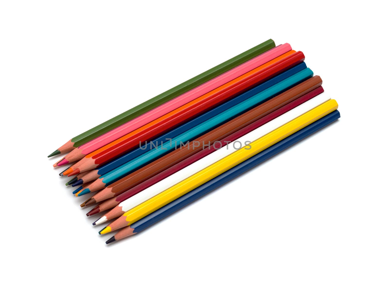 color pencils isolated on white background