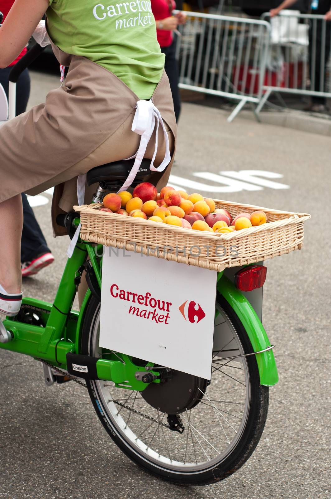 MULHOUSE - FRANCE - 13 th July 2014 - tour de France - carrefour market advertising