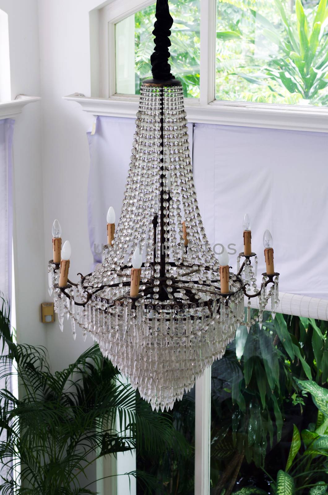 Luxury chandelier in classic room 