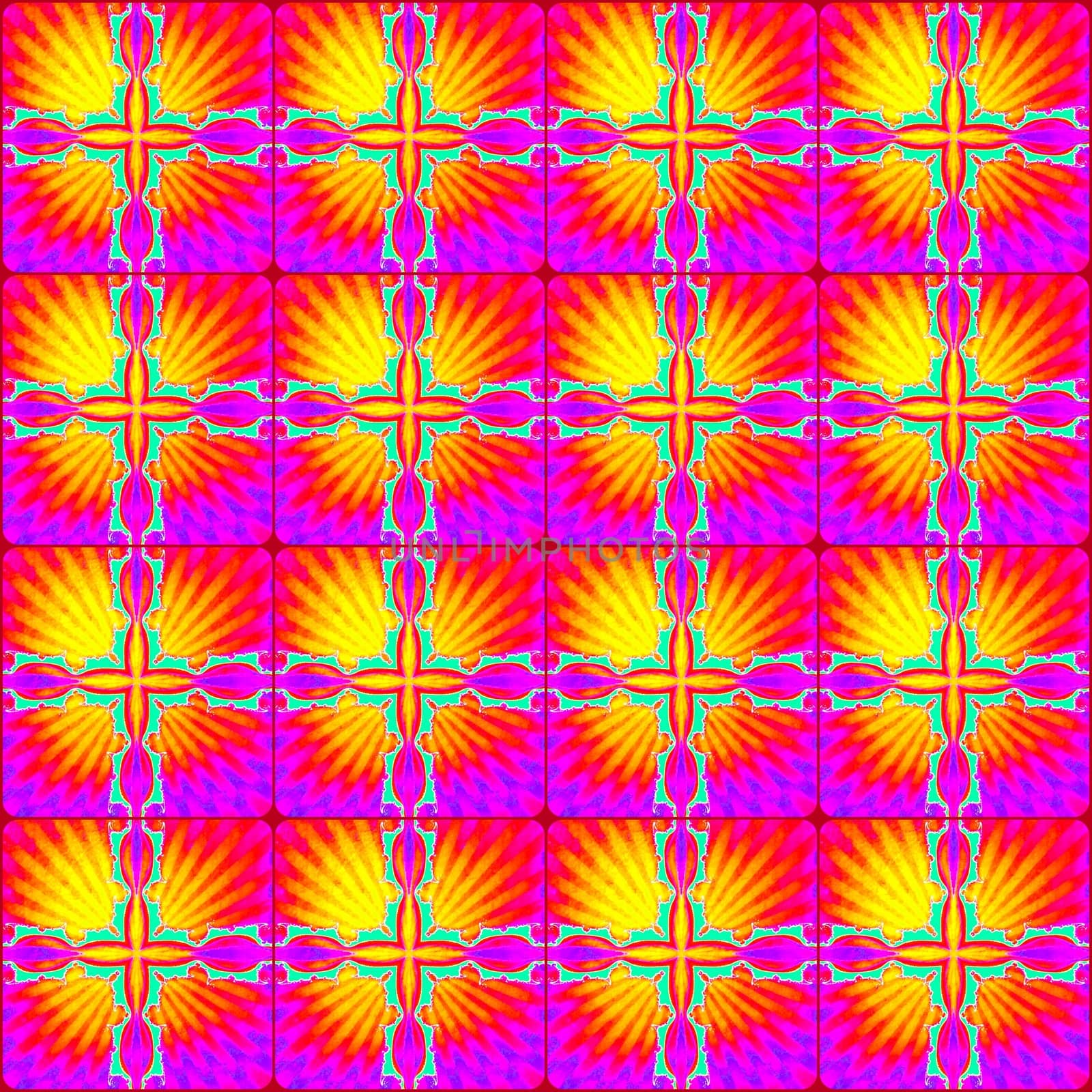 Digital computer graphic - seamless fractal ornament with crosses for design.