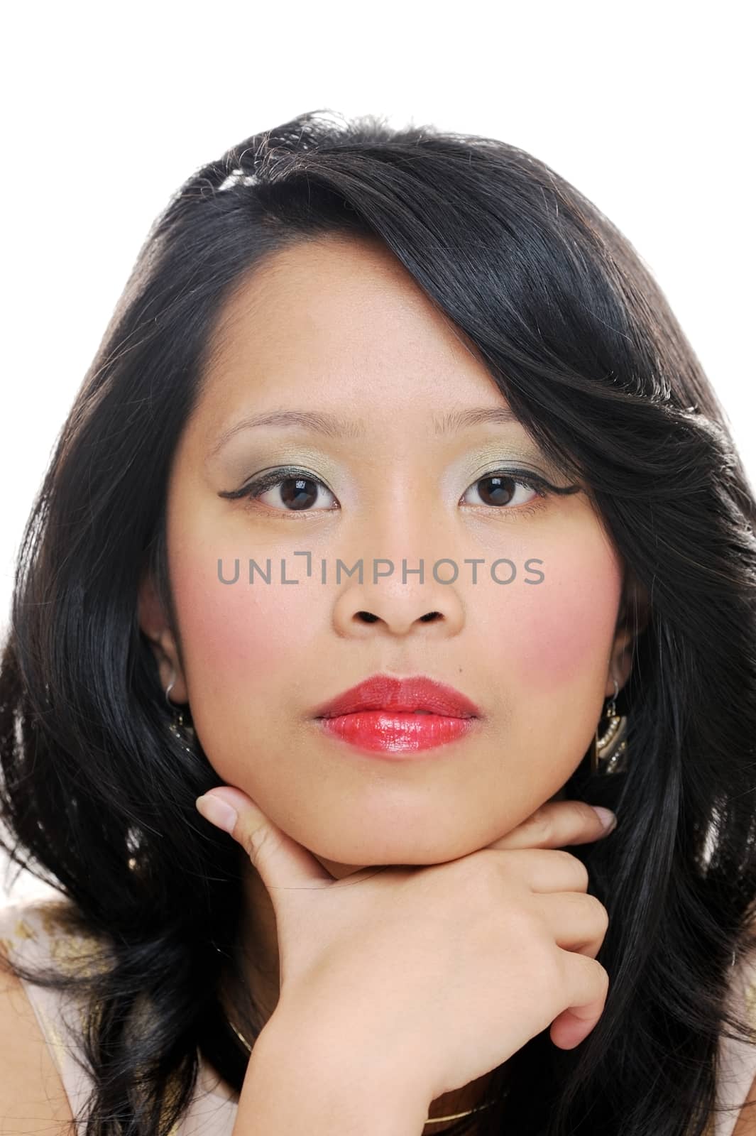 Asian girl closeup of beautiful face