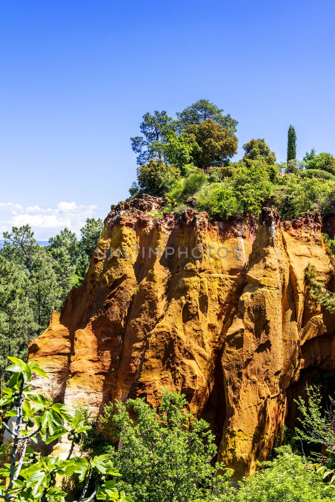 ochre cliffs near Roussillon, Provence, France by ventdusud