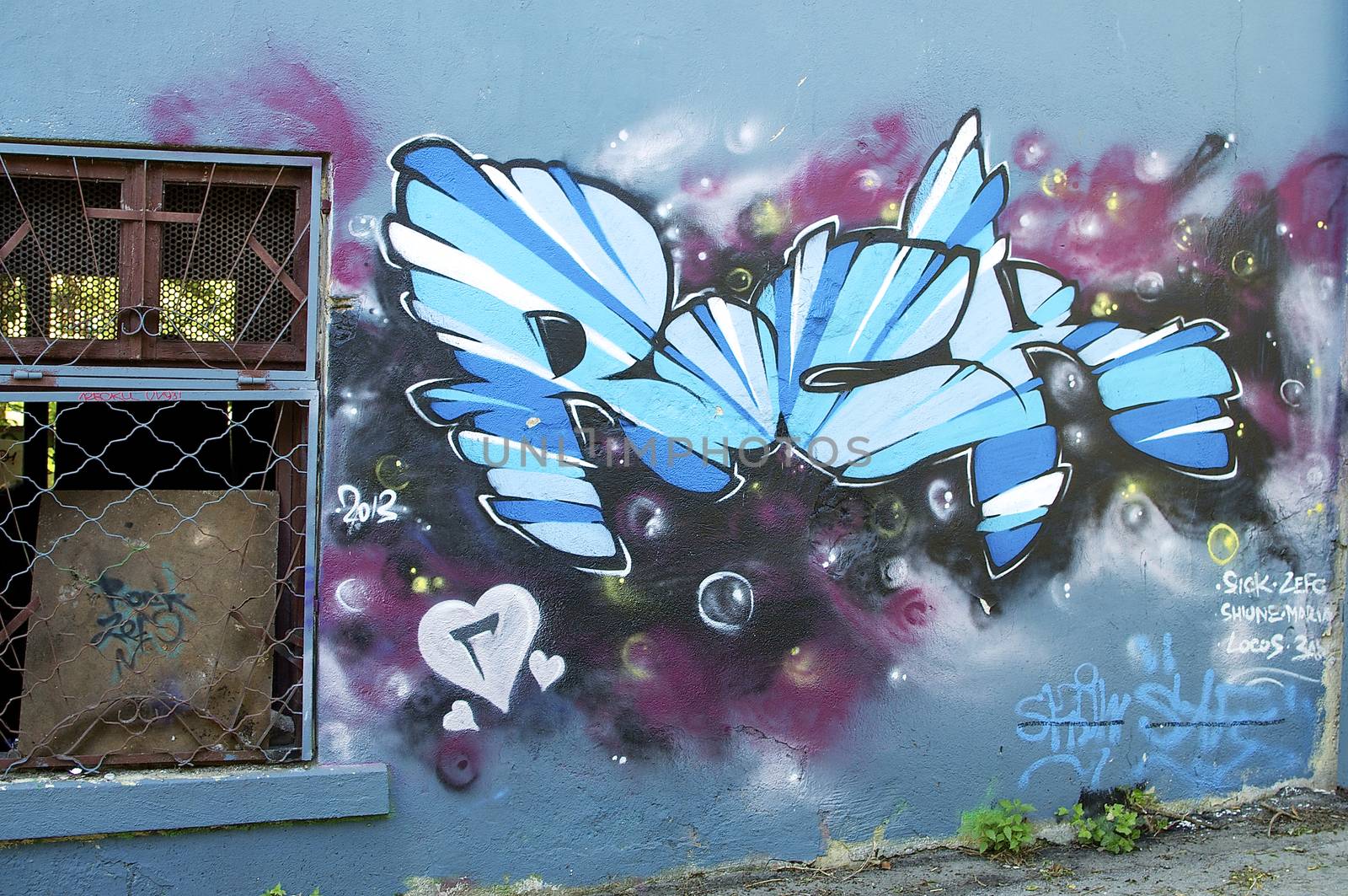 Young artists have decorated the walls of the old concrete building in Varna on the Black Sea