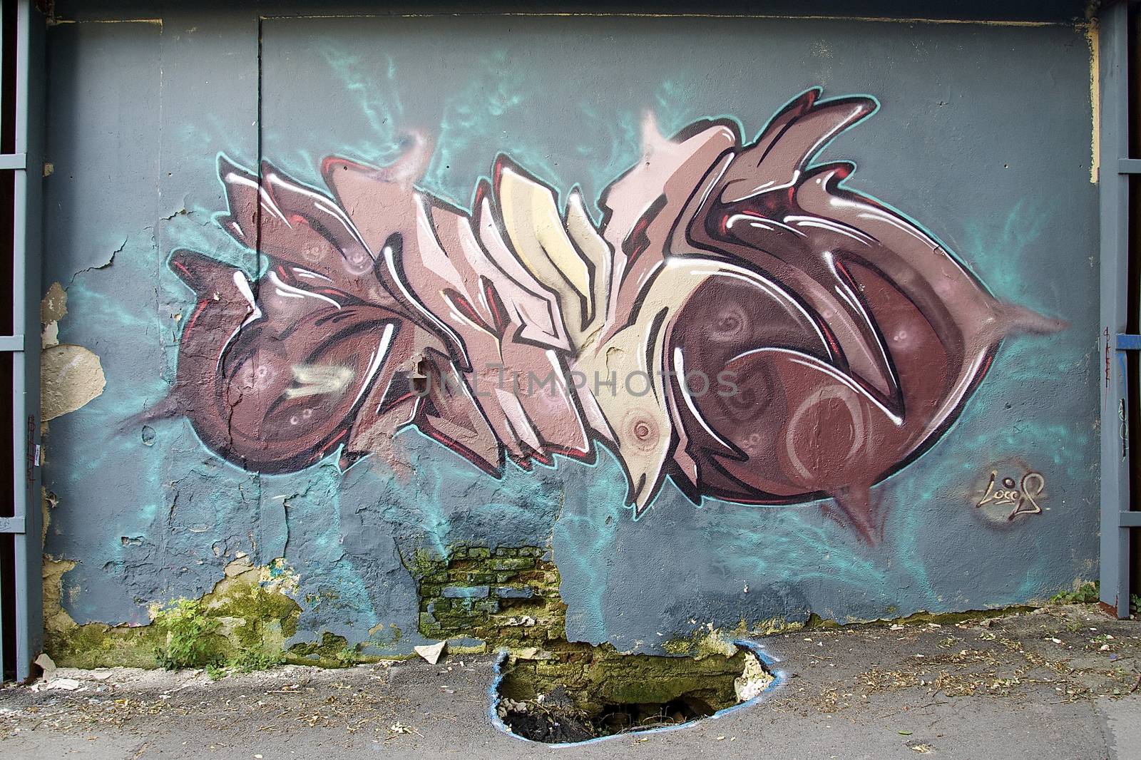 Young artists have decorated the walls of the old concrete building in Varna on the Black Sea