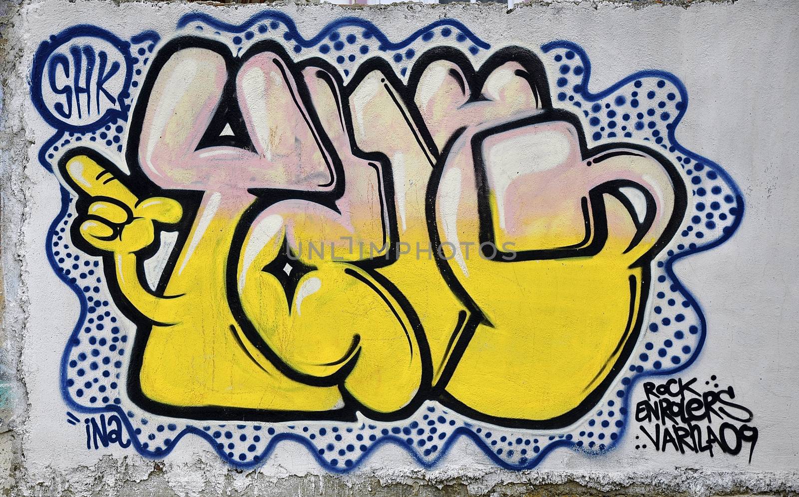Young artists have decorated the walls of the old concrete building in Varna on the Black Sea