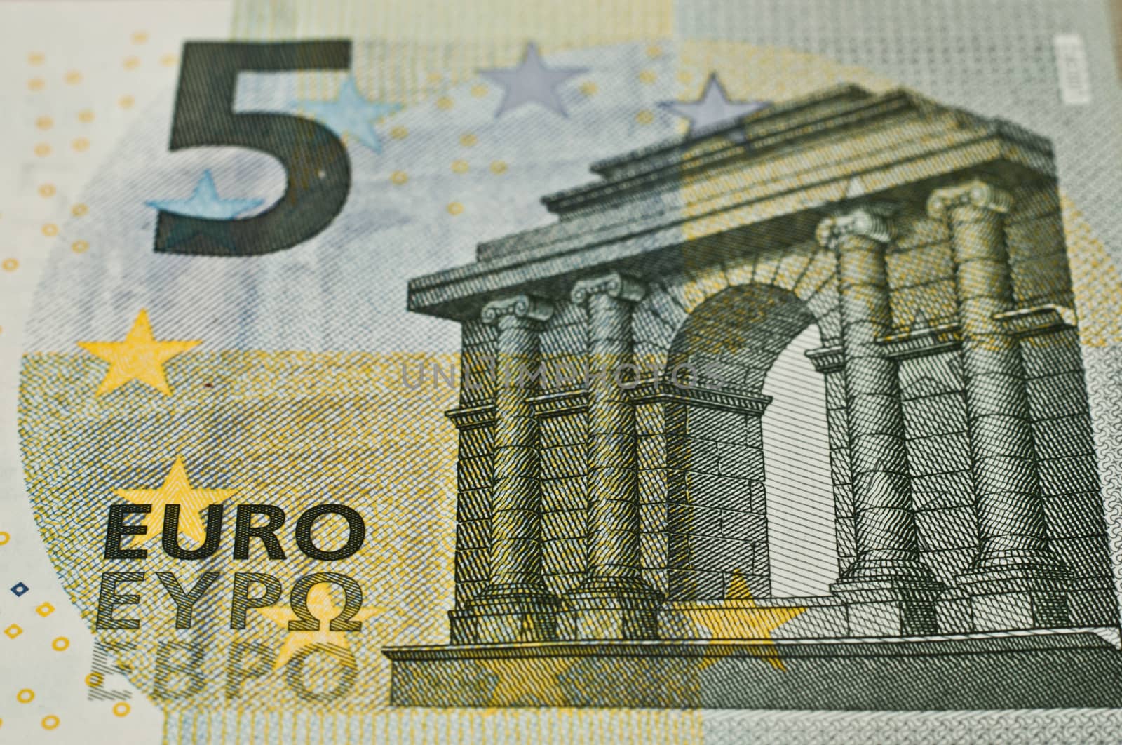 european money - five euros closeup