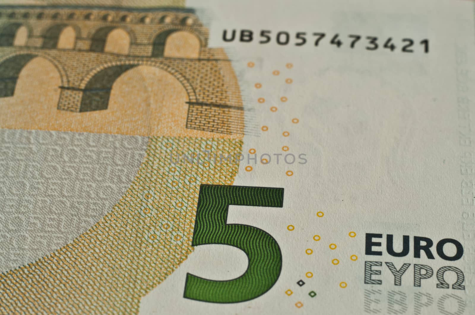 european money - five euros closeup