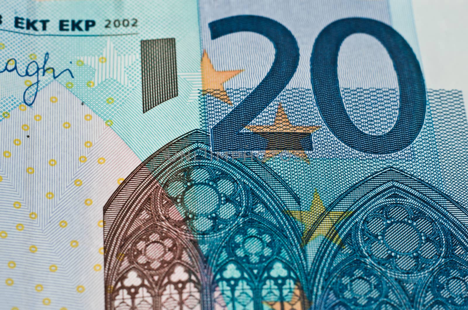 european money - 20 euros closeup