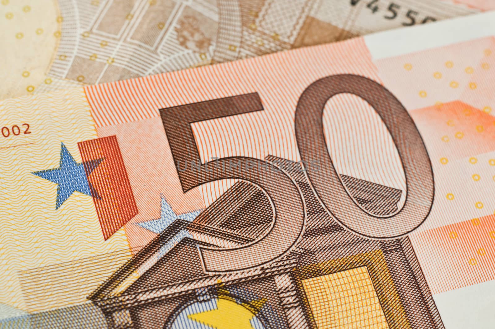 european money - 50 euros closeup