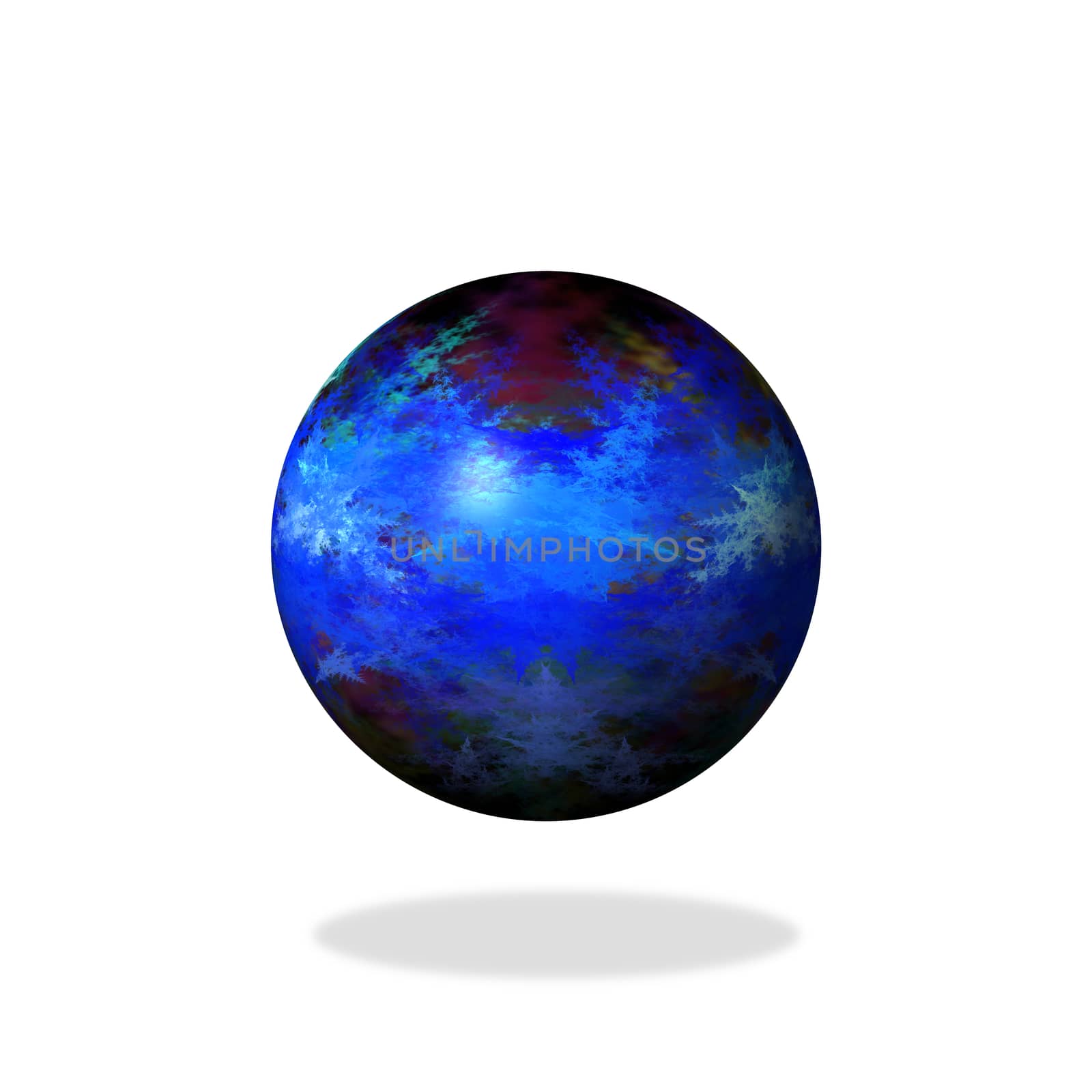 Blue color globe on white background.