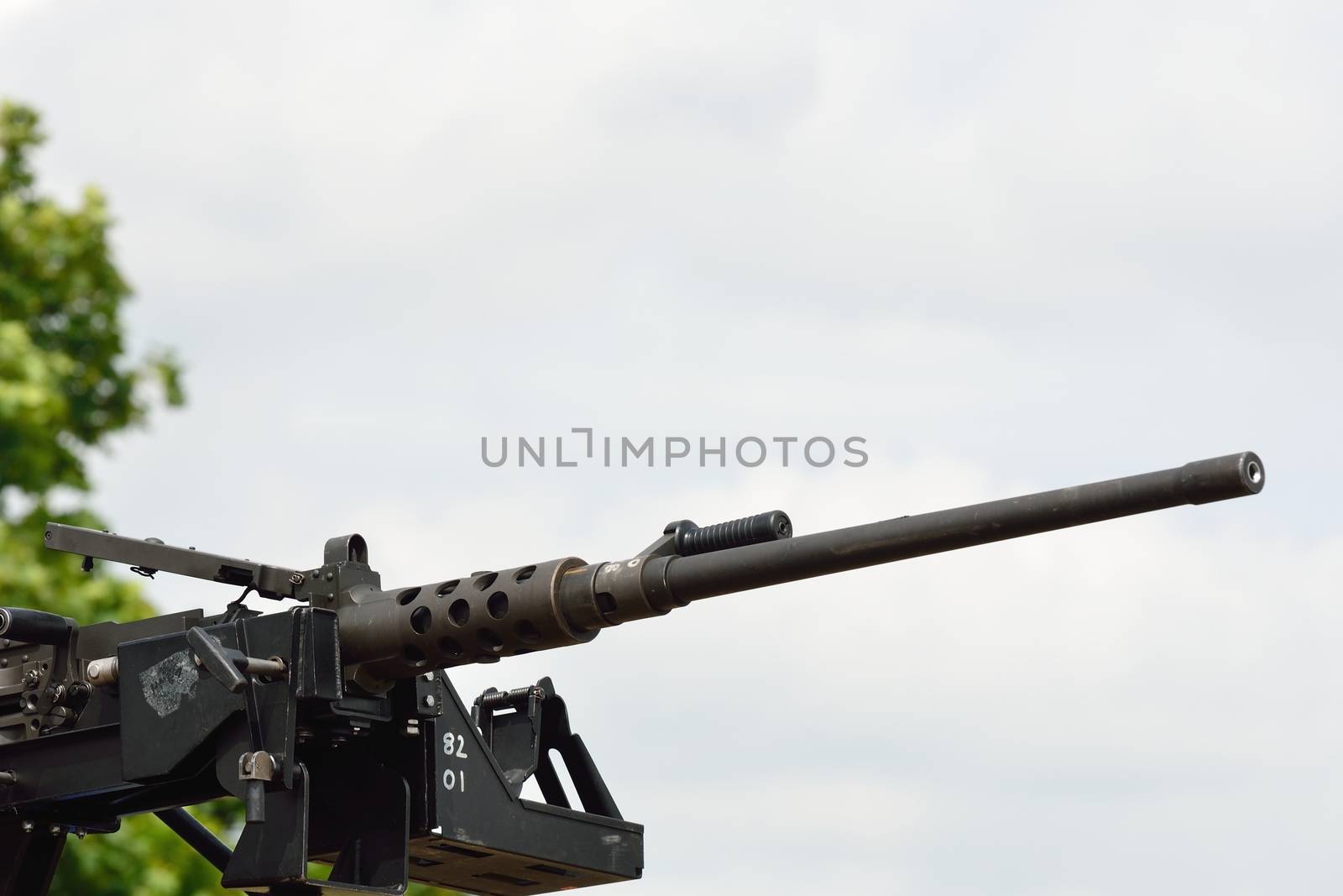 Large modern mounted machine gun