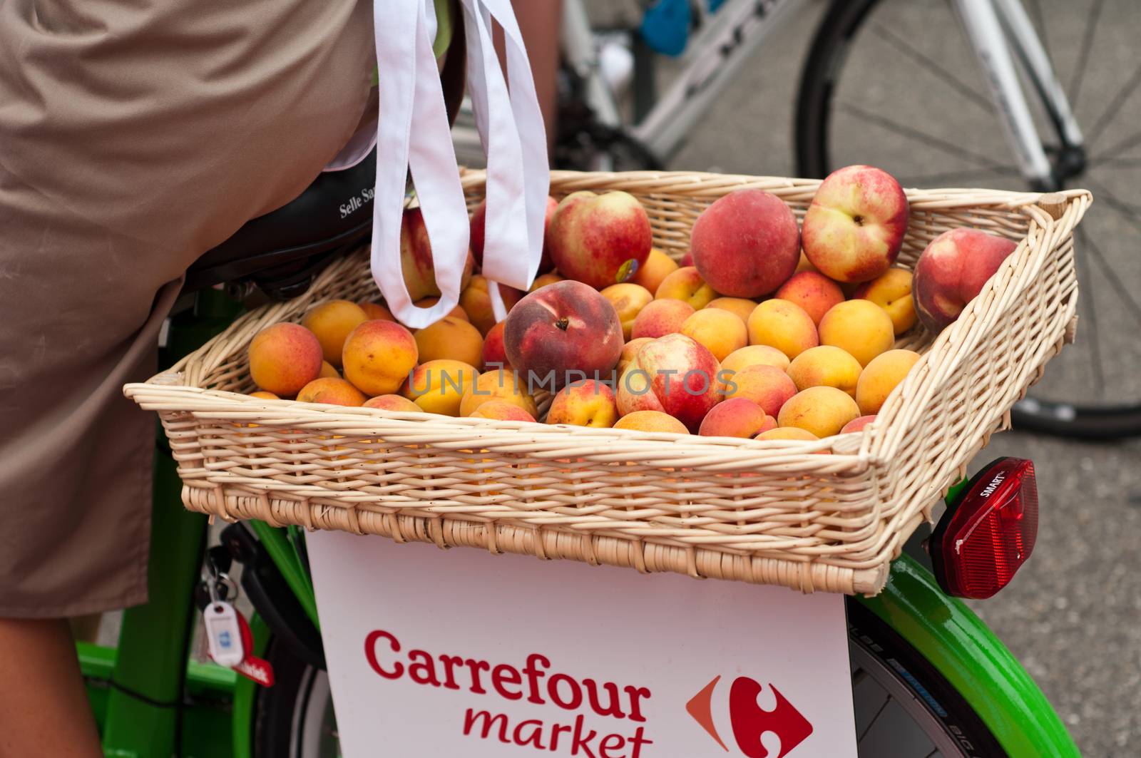 MULHOUSE - FRANCE - 13 th July 2014 - tour de France - carrefour market advertising by NeydtStock