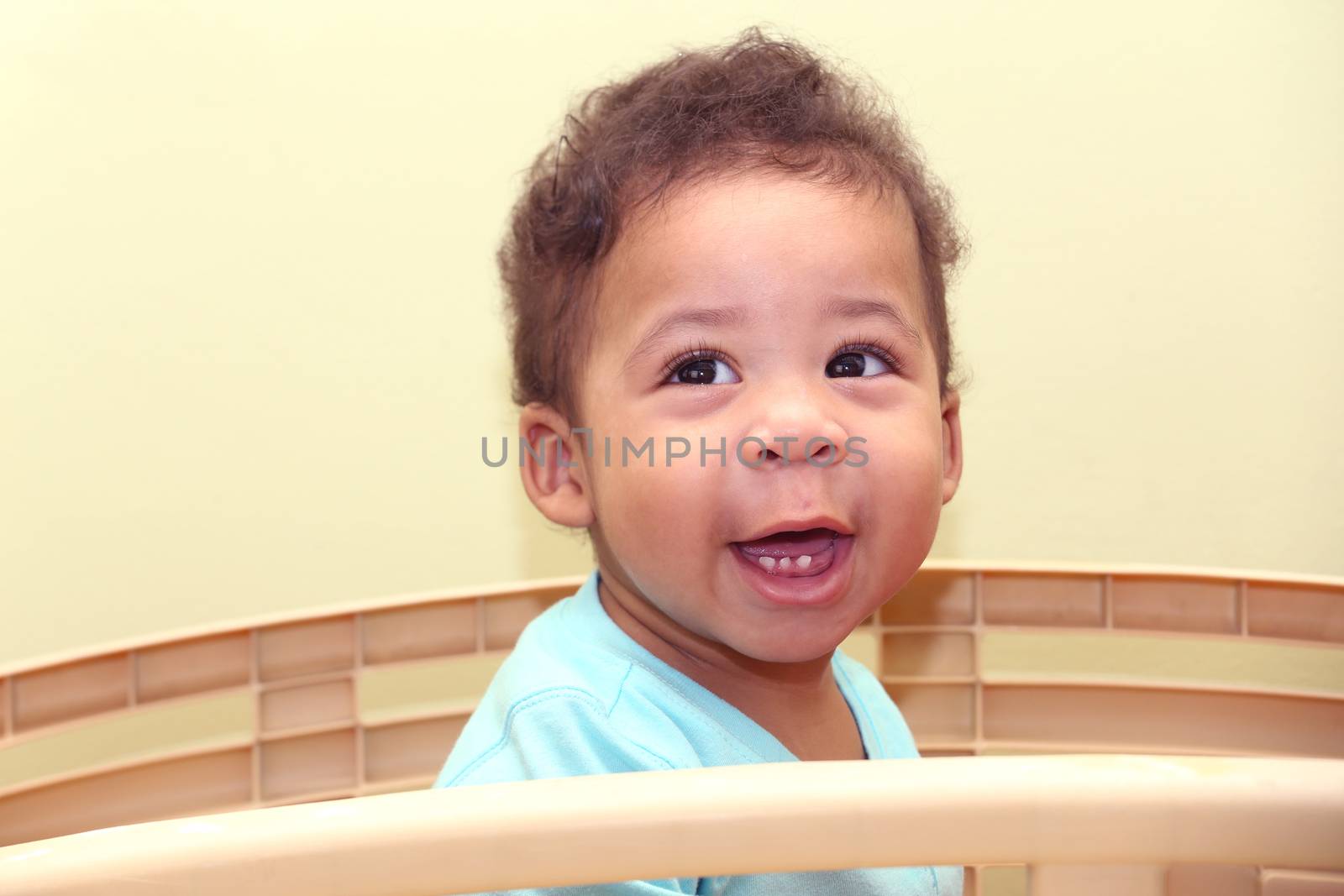 Close up view of a beautiful african baby boy by dacasdo