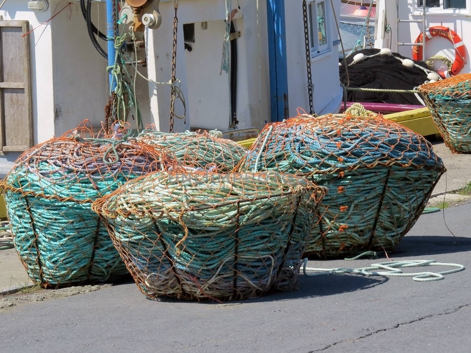bundled fishing nets