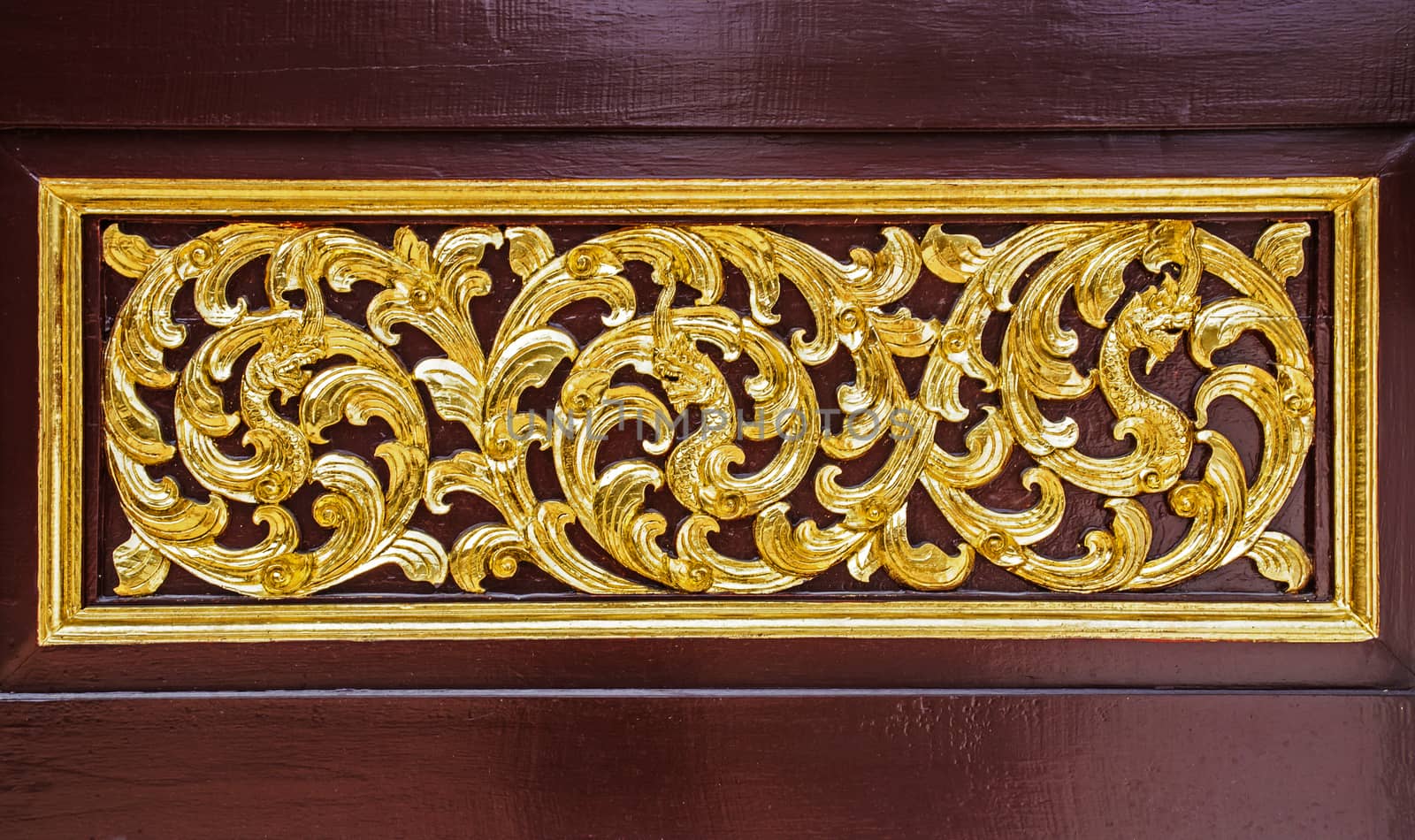 Wood carving decorated at a temple in Chiang Mai,Thailand