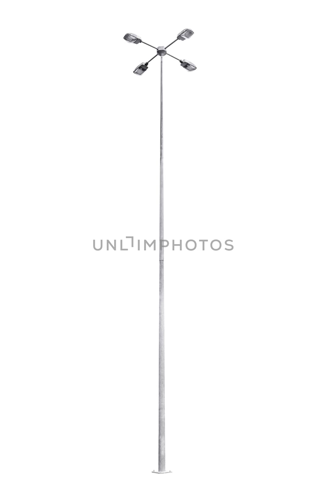 Street light pole isolated on white background,with clipping path 