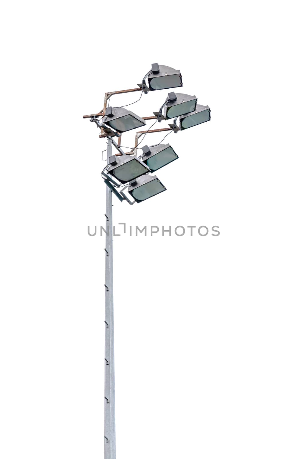 Stadium light isolated  by NuwatPhoto