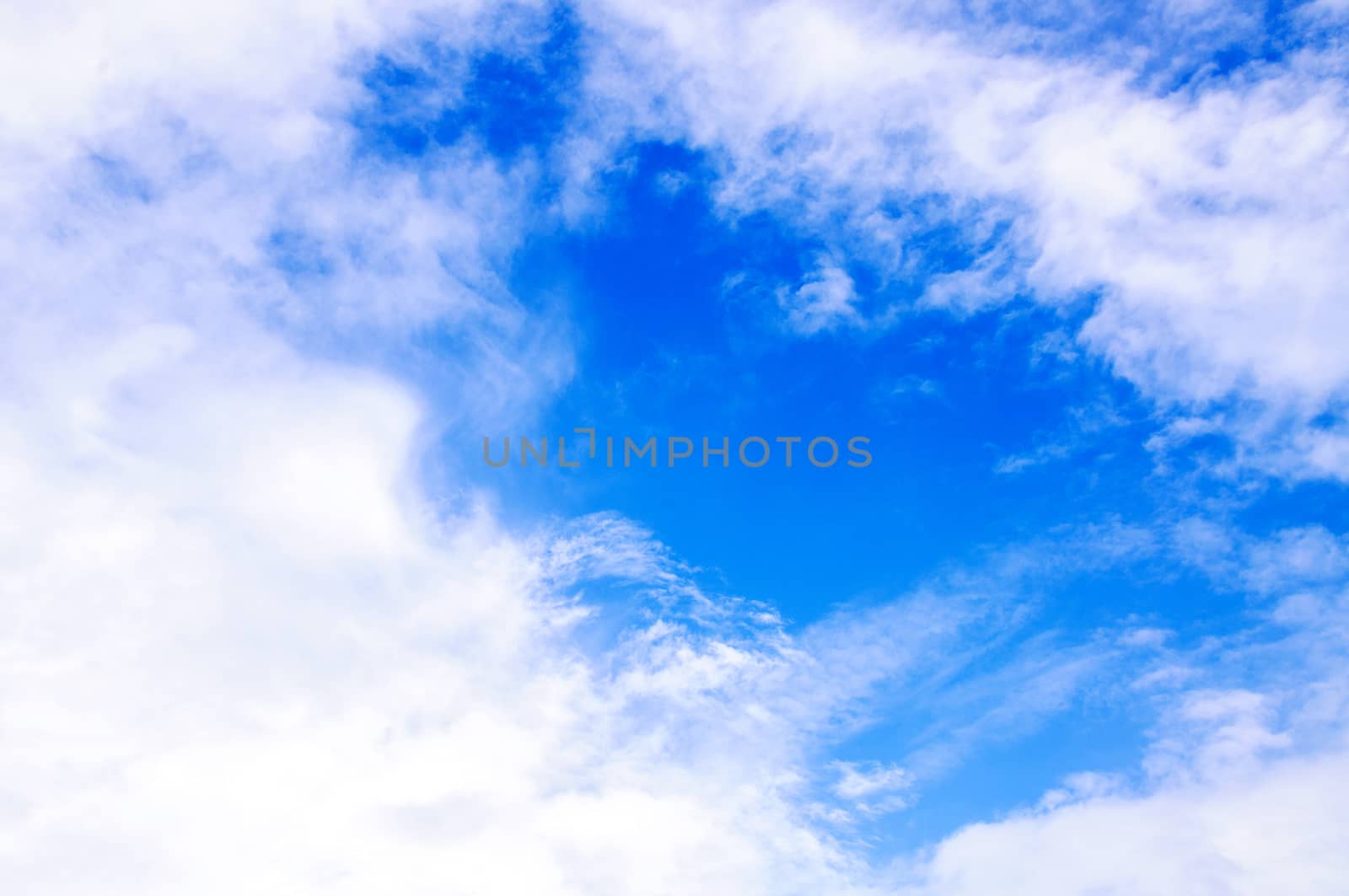 Blue sky background with white clouds 