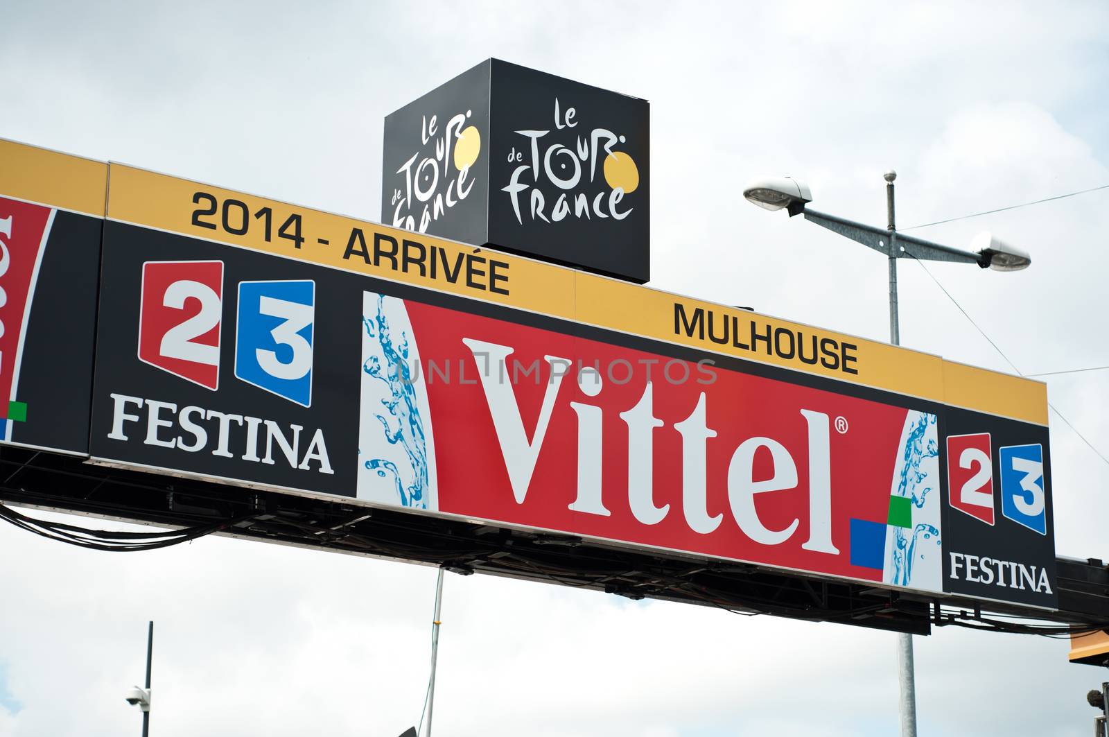 MULHOUSE - FRANCE - 13 th July 2014 - tour de France - arrival line by NeydtStock