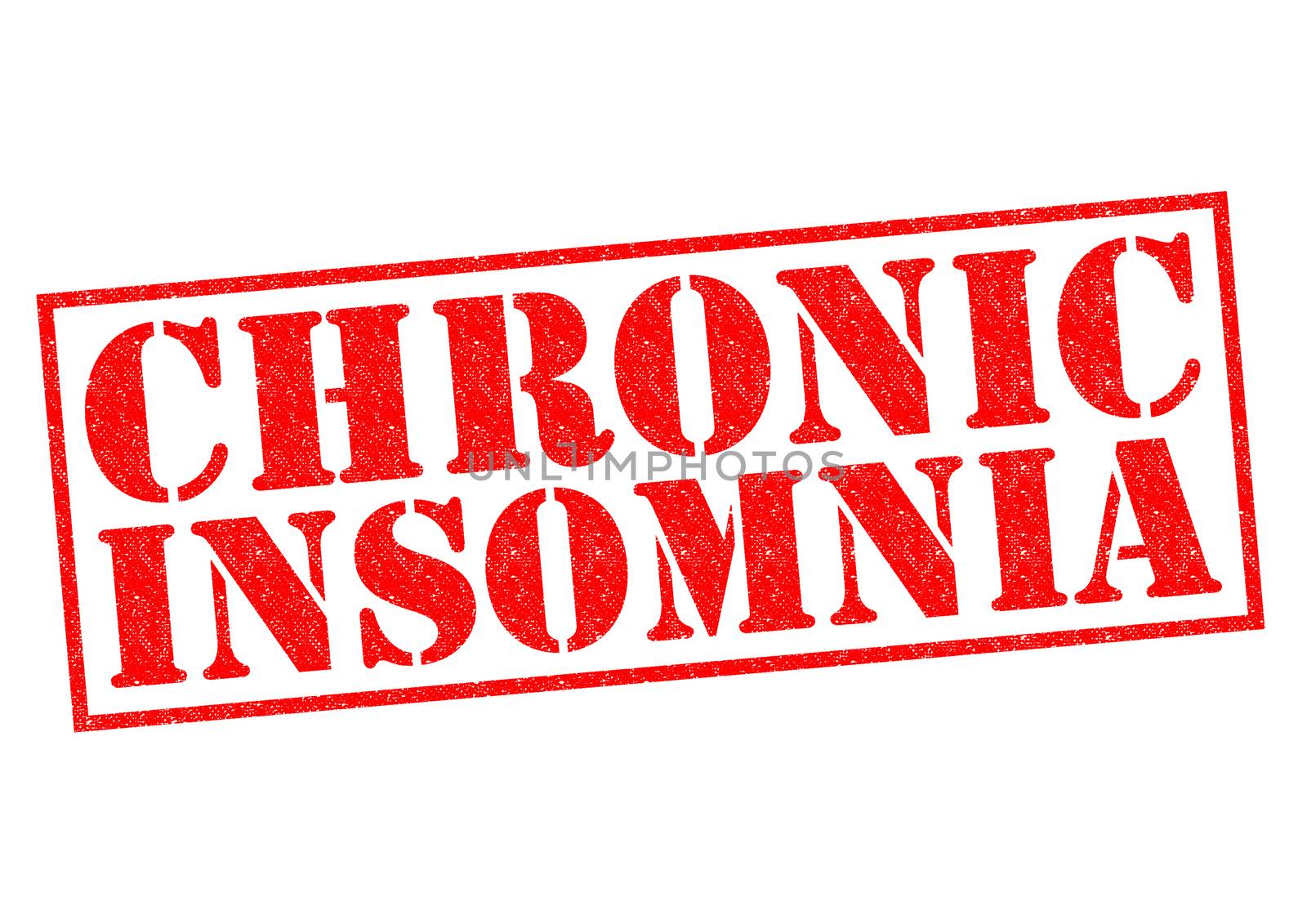 CHRONIC INSOMNIA red Rubber Stamp over a white background.