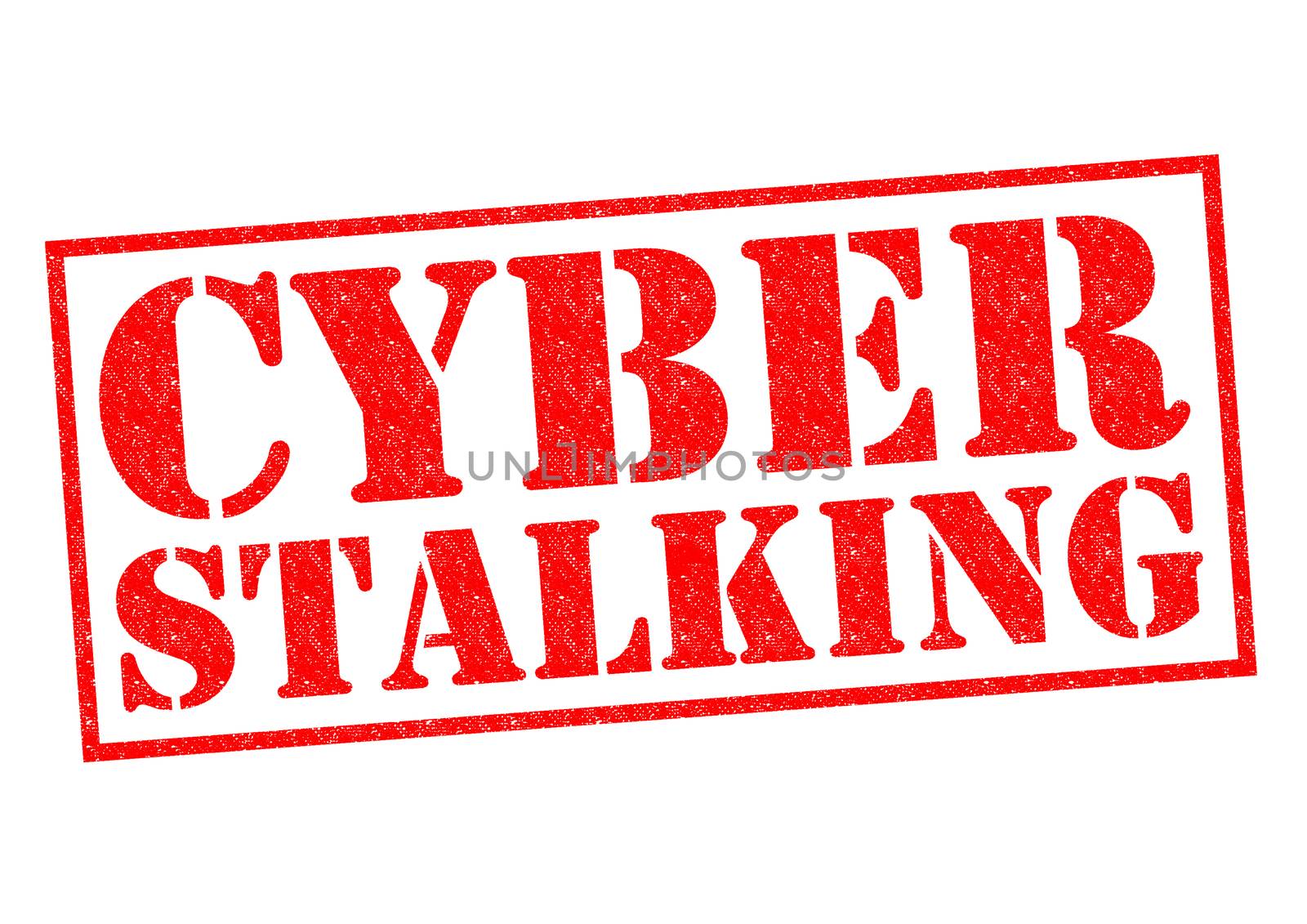 CYBER STALKING red Rubber Stamp over a white background.