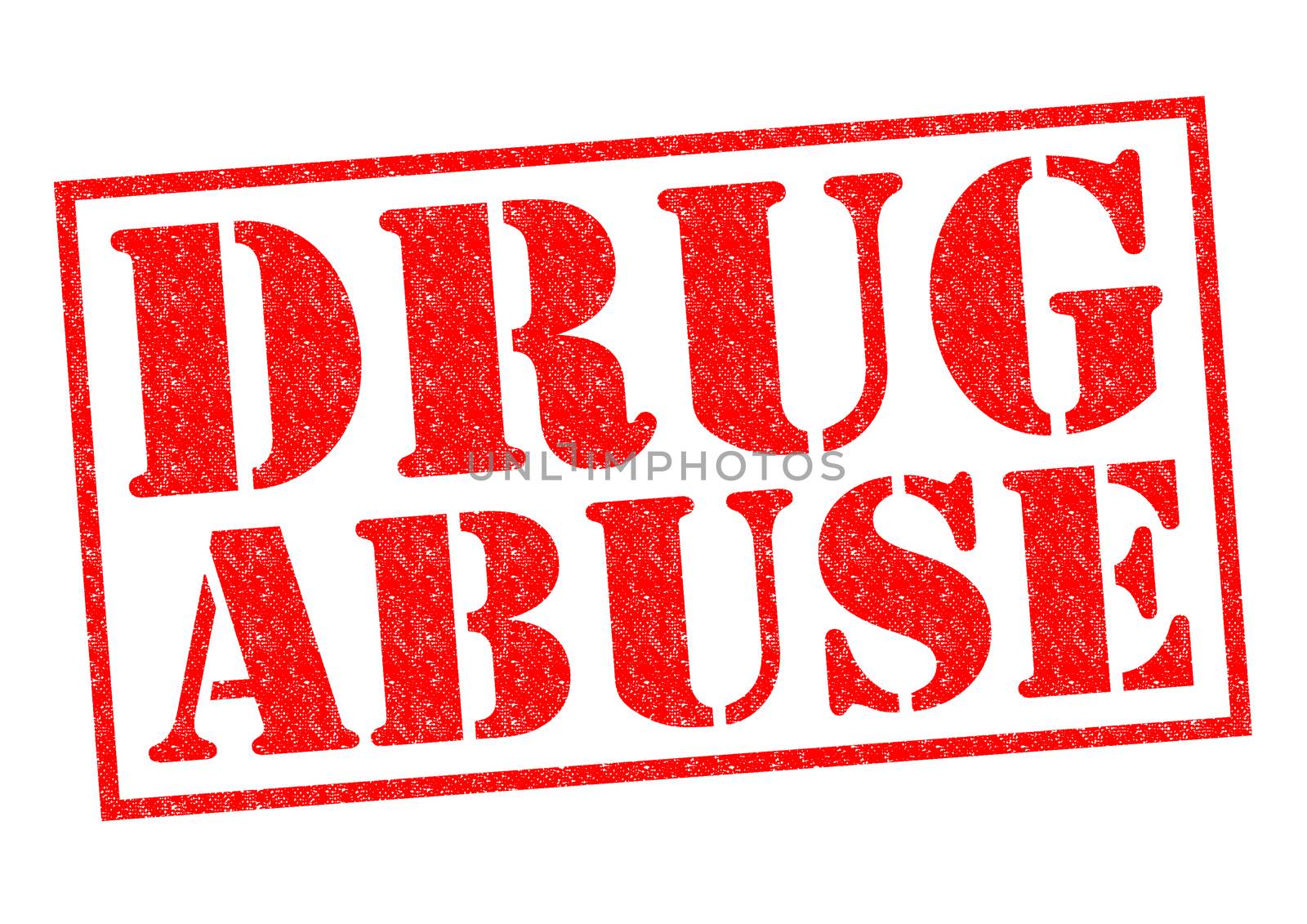 DRUG ABUSE red Rubber Stamp over a white background.