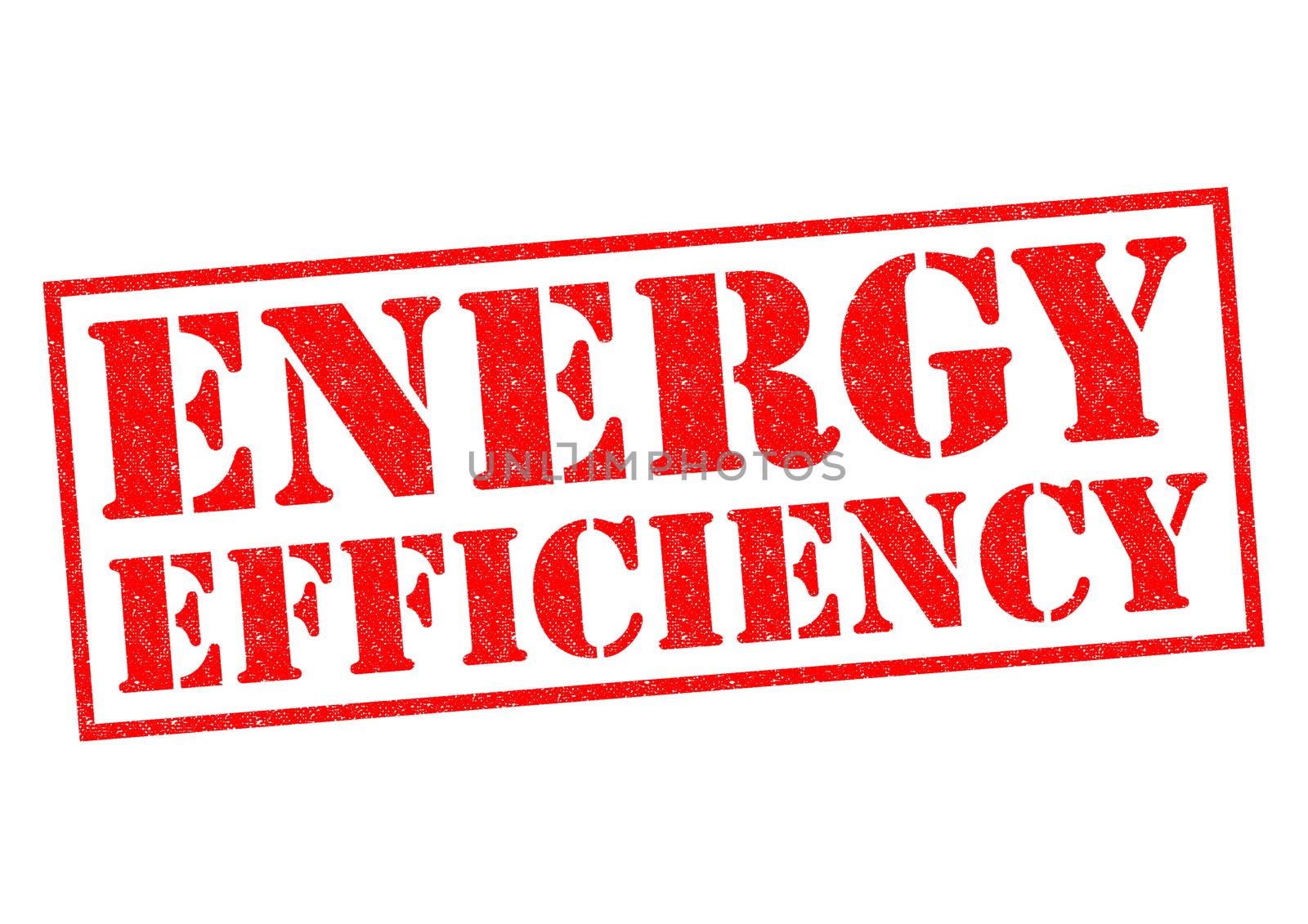 ENERGY EFFICIENCY red Rubber Stamp over a white background.