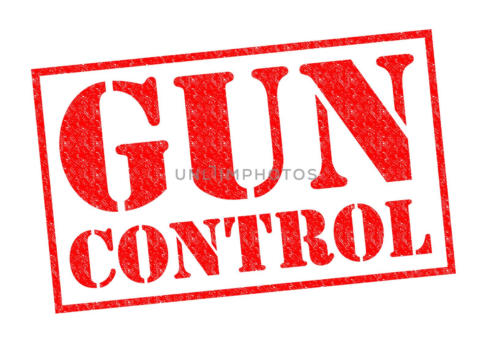 GUN CONTROL red Rubber Stamp over a white background.