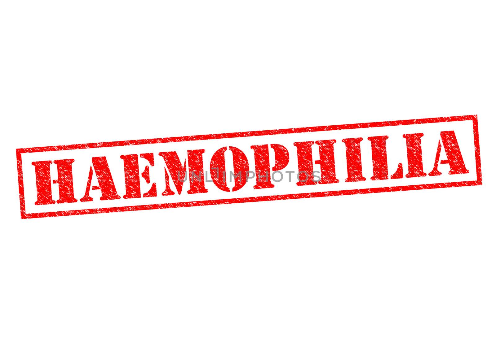 HAEMOPHILIA red Rubber Stamp over a white background.