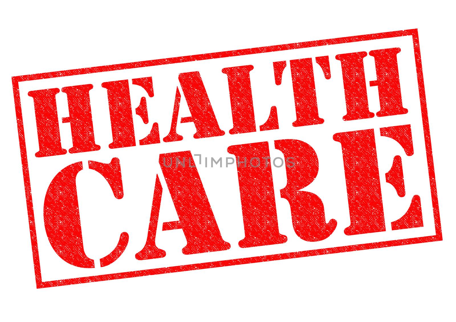 HEALTH CARE red Rubber Stamp over a white background.