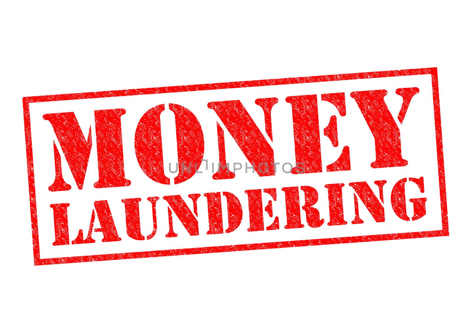 MONEY LAUNDERING red Rubber Stamp over a white background.