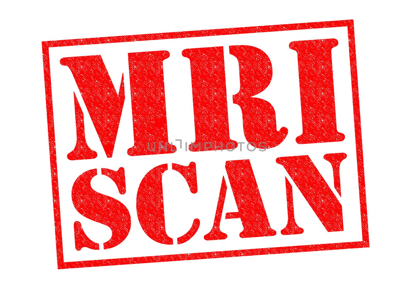 MRI SCAN red Rubber Stamp over a whoite background.