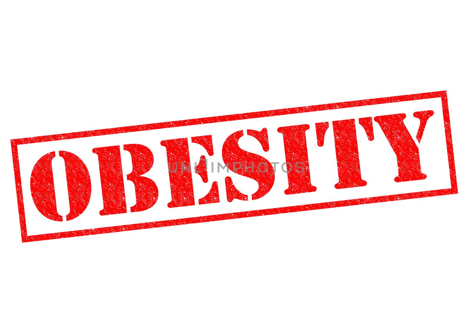 OBESITY red Rubber Stamp over a white background.