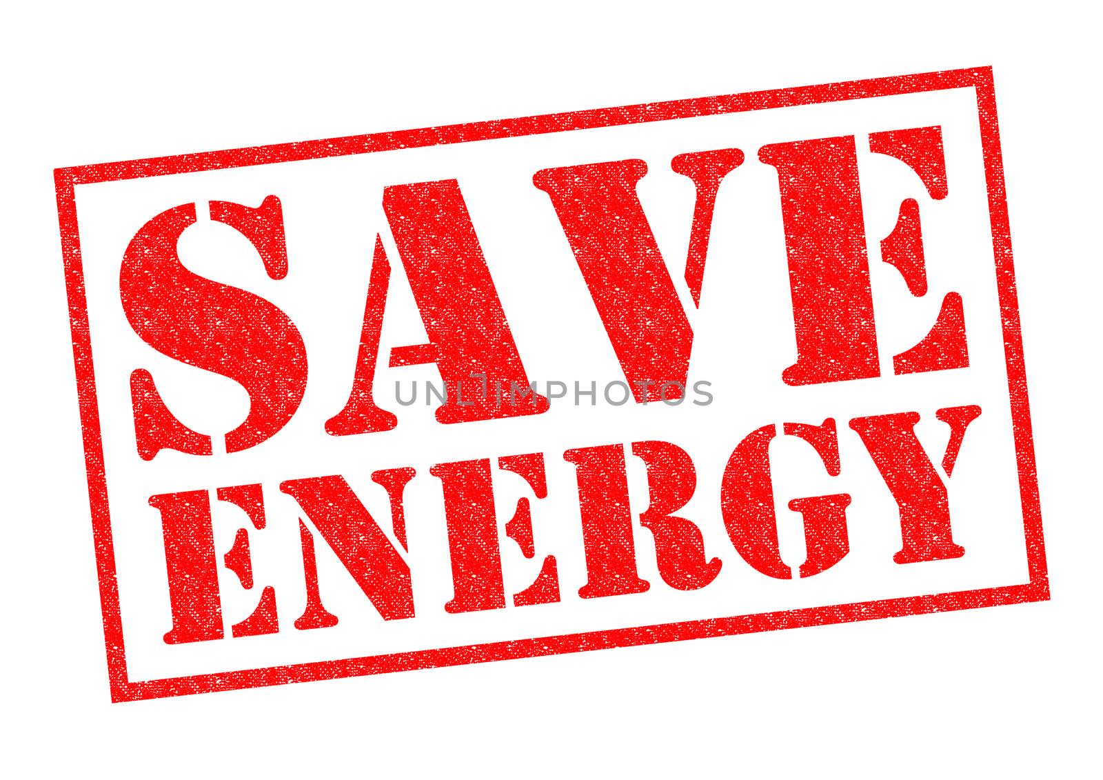 SAVE ENERGY red Rubber Stamp over a white background.