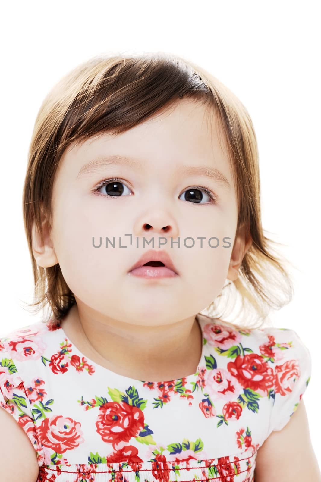 Closeup portrait of young mixed race girl