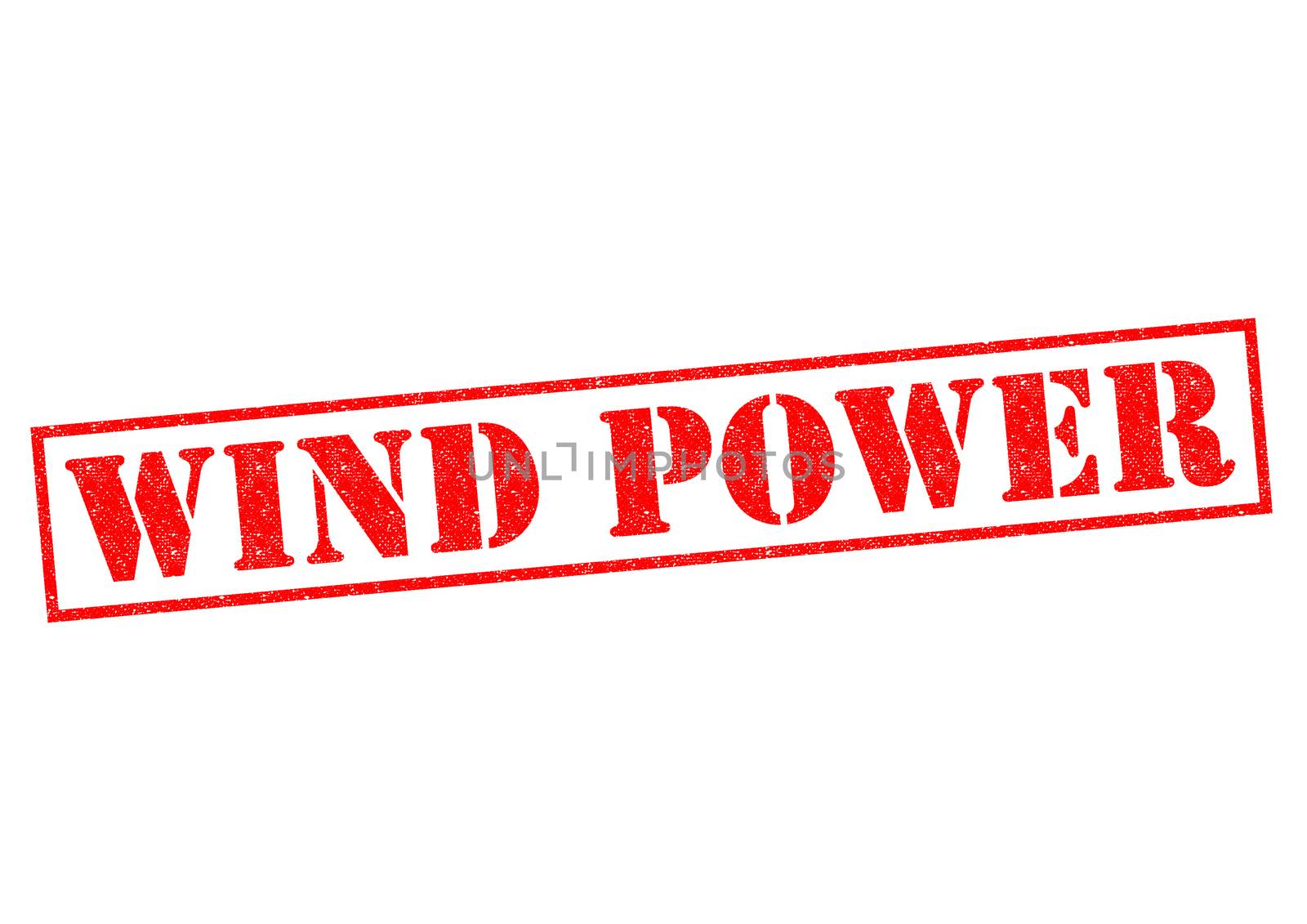 WIND POWER red Rubber Stamp over a white background.