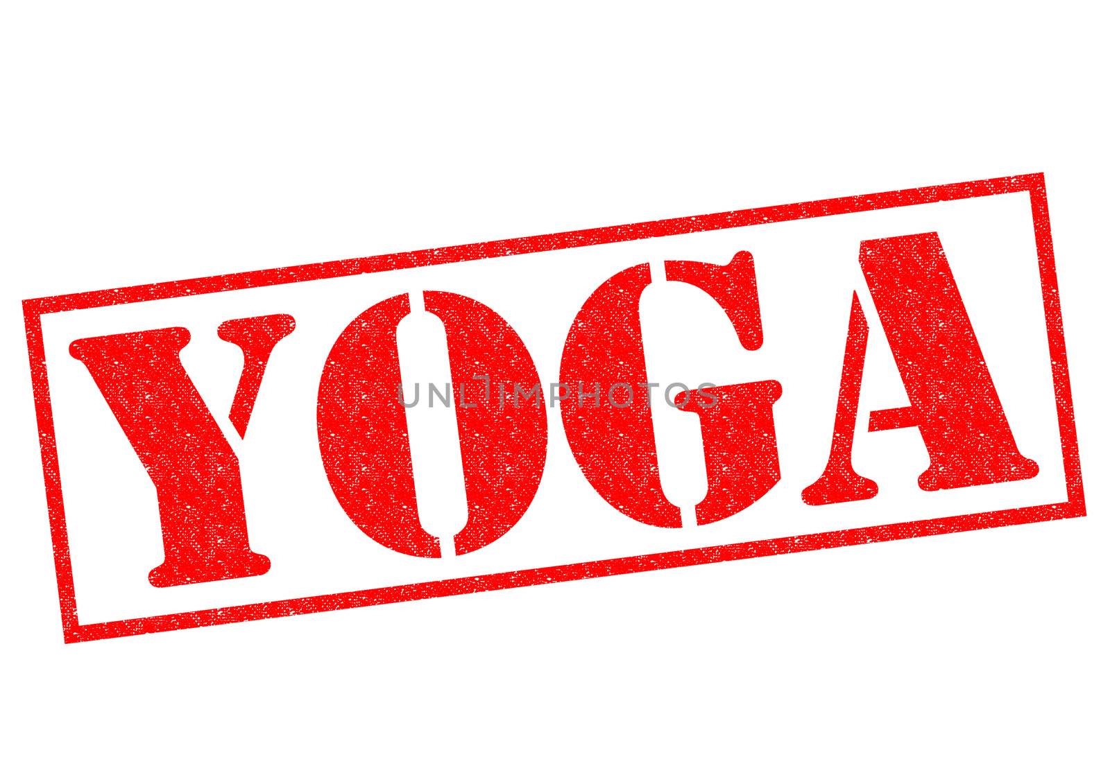 YOGA red Rubber Stamp over a white background.