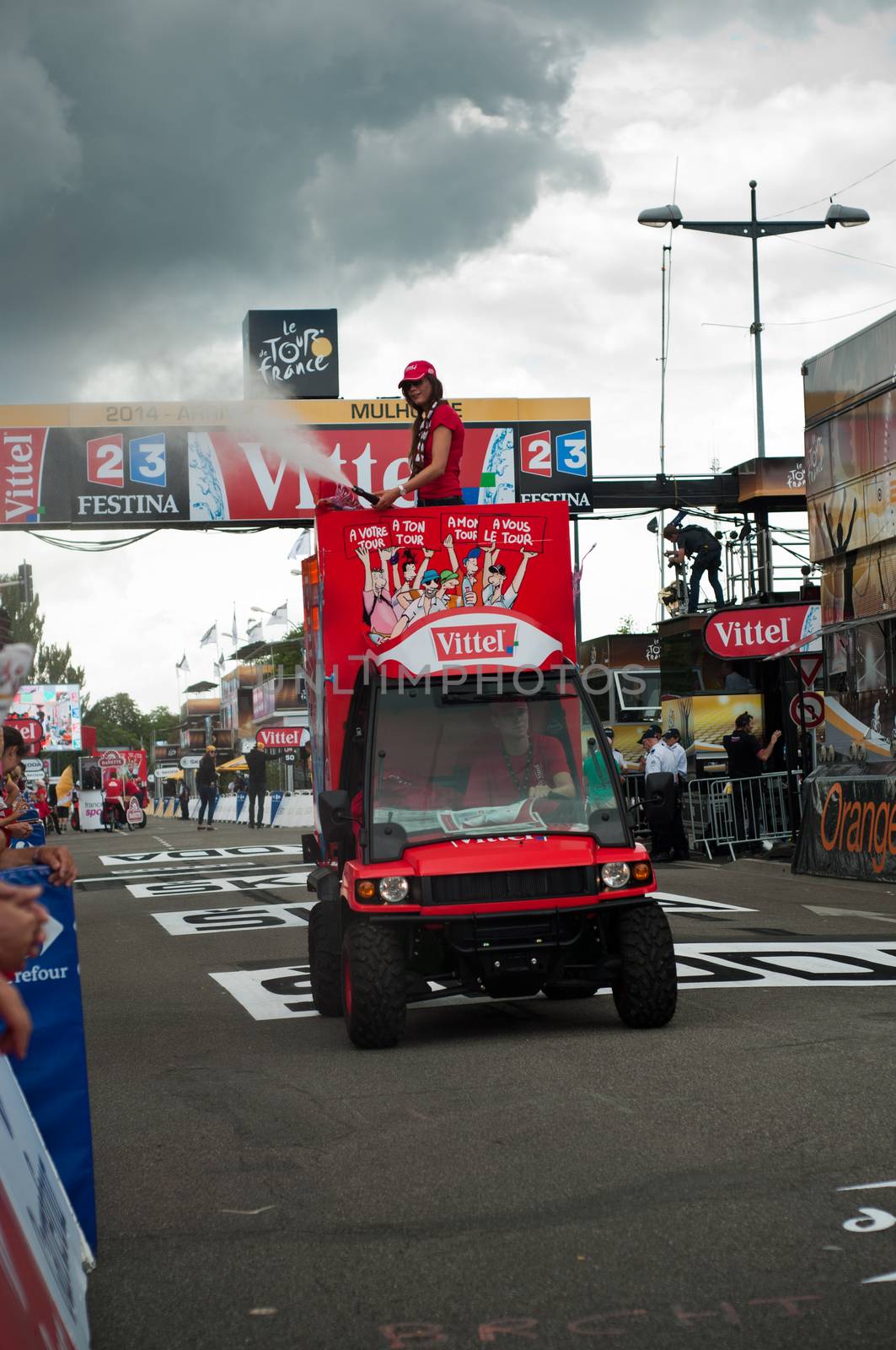 MULHOUSE - FRANCE - 13 th July 2014 - tour de France - vittel advertising by NeydtStock