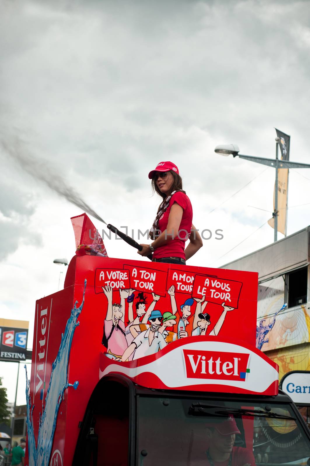 MULHOUSE - FRANCE - 13 th July 2014 - tour de France - vittel advertising by NeydtStock