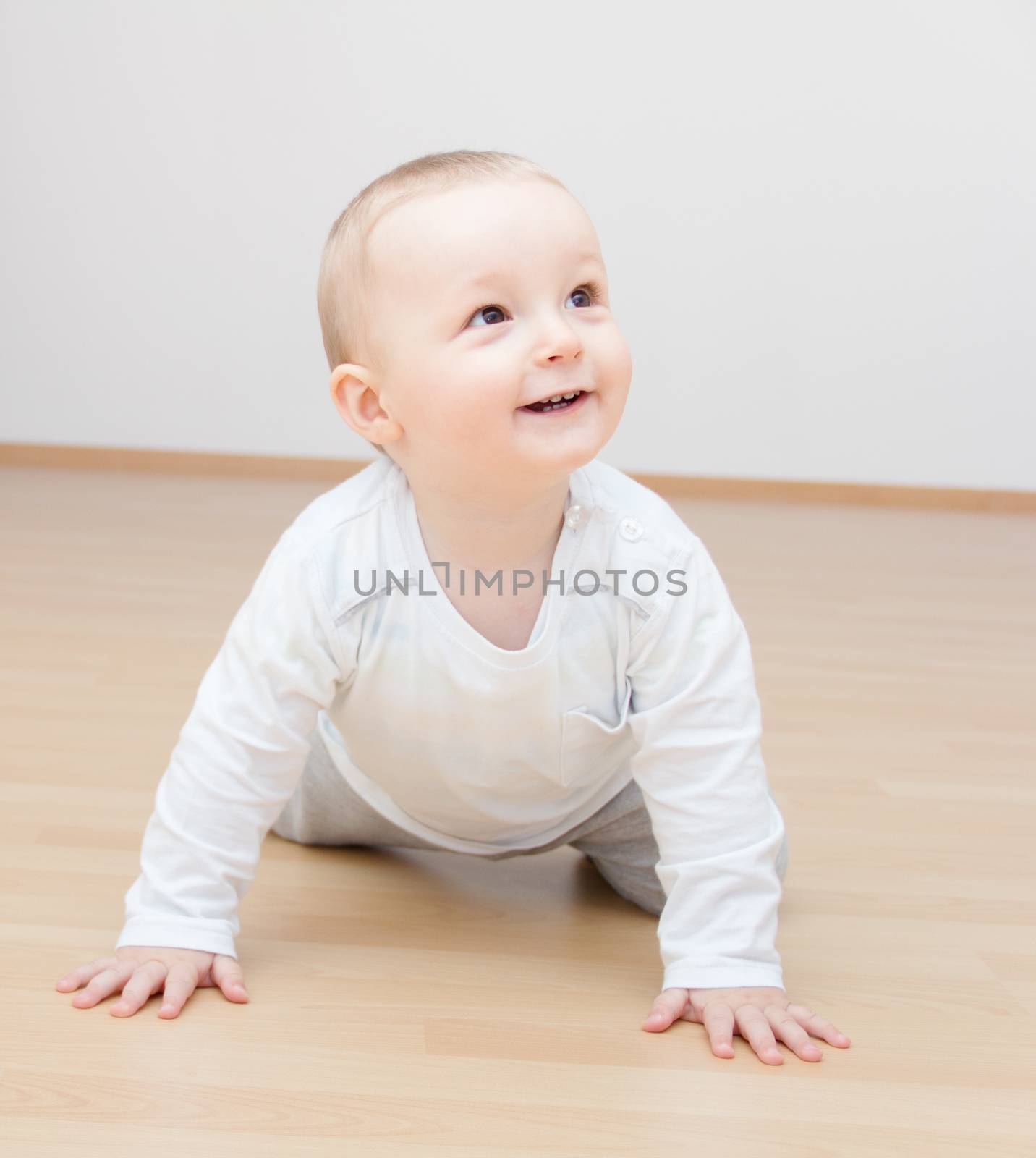 happy baby crawling by NikolayK