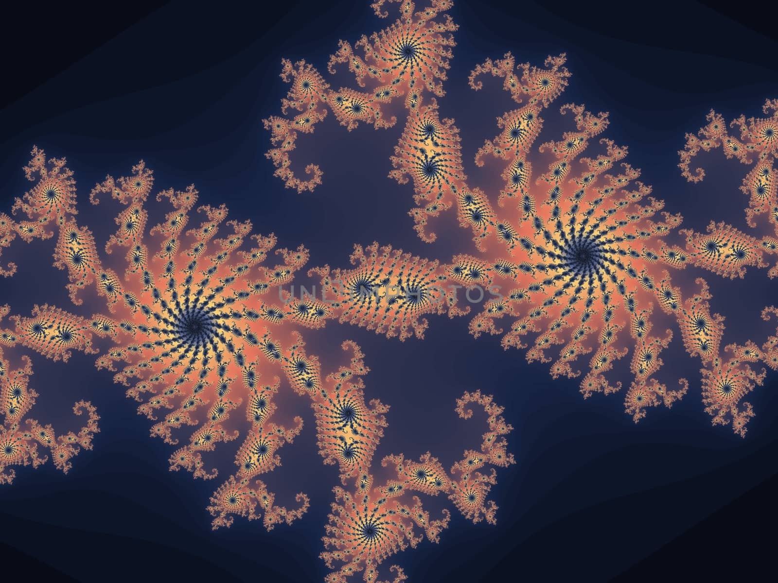 Digital computer graphic - rendering. Patterned fractal background in a dark colors for design.