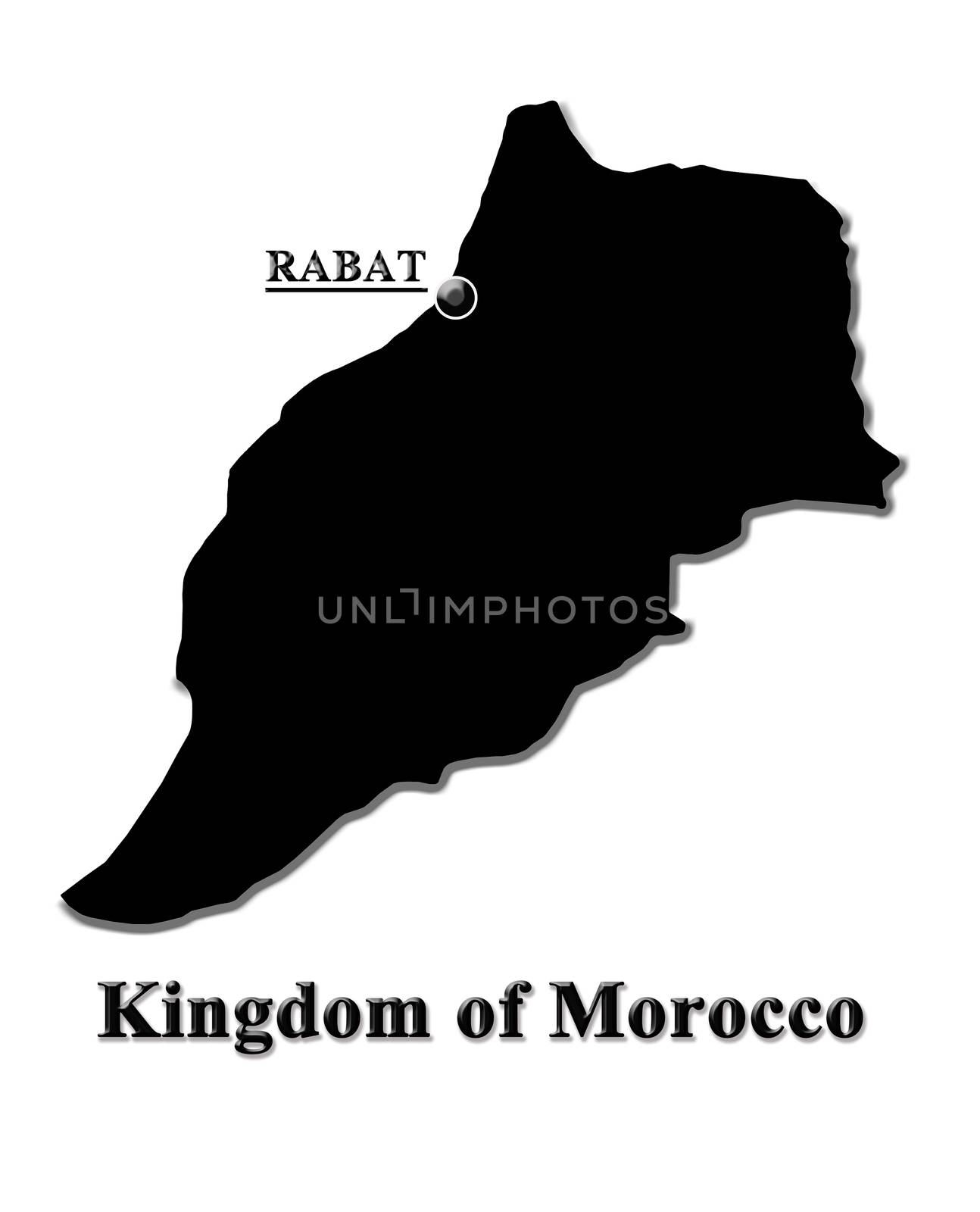 Map of Morocco in English isolated by alexmak