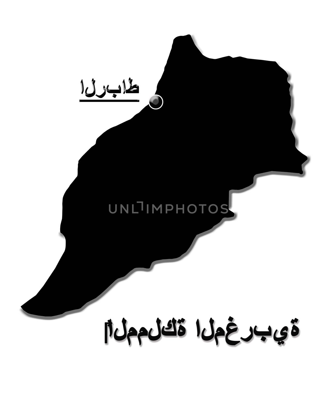 map of Kingdom of Morocco isolated on white