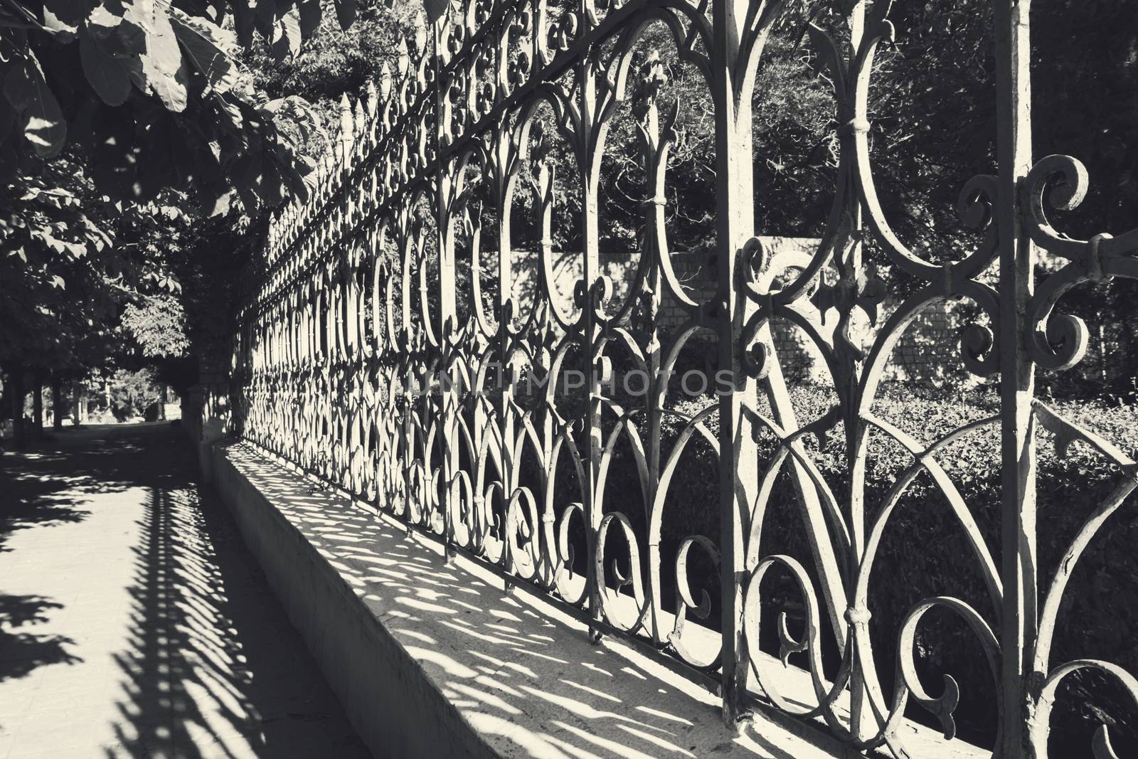 fence metal on street  in Belgorod-Dnestrovsky in Ukraine