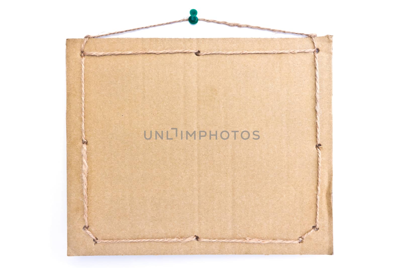 cardboard sign background message a rope hanging