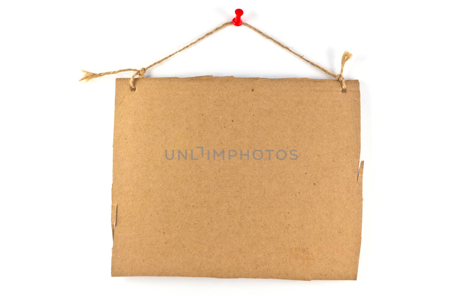 cardboard sign background message a rope hanging