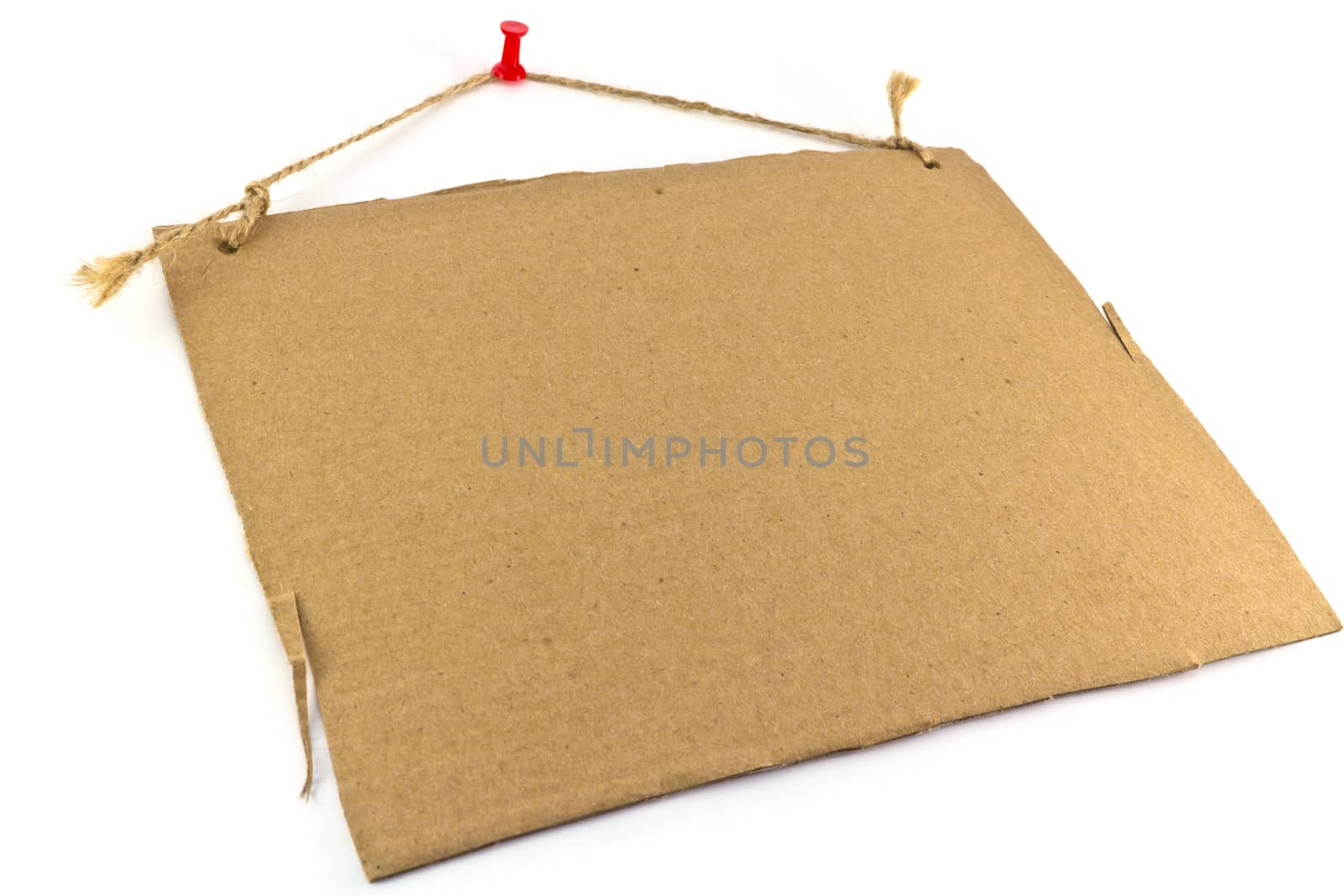 cardboard sign background message a rope hanging
