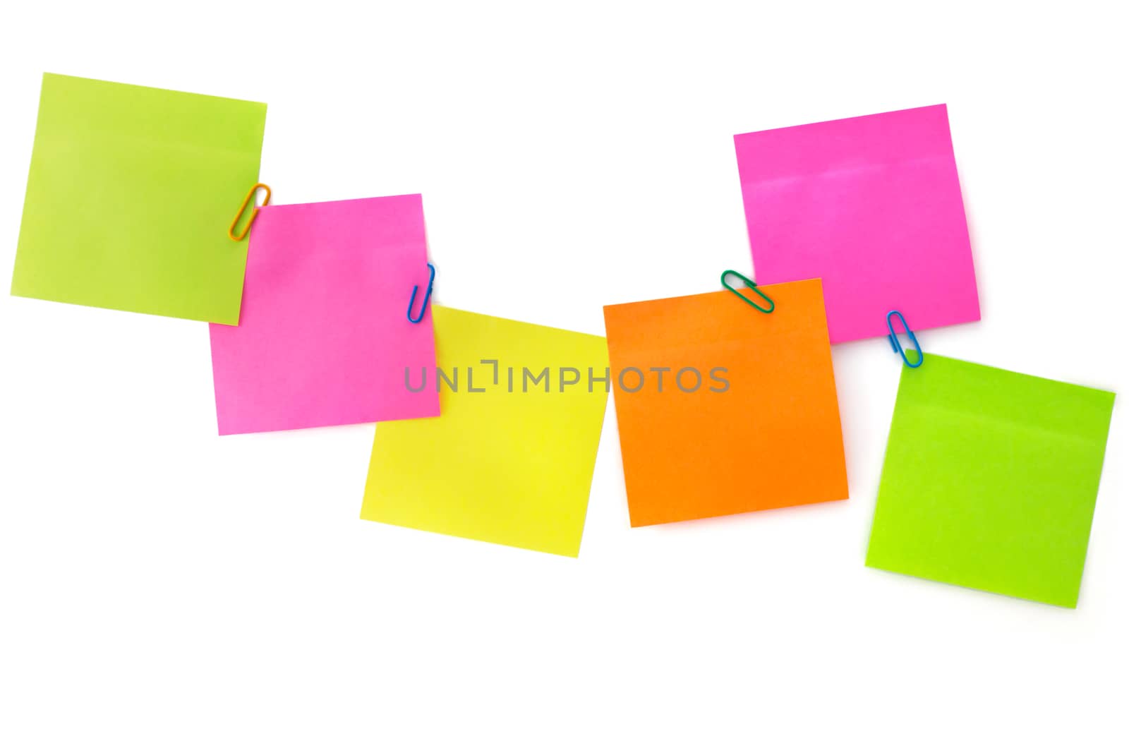 Color-message with the paper clips on a white background